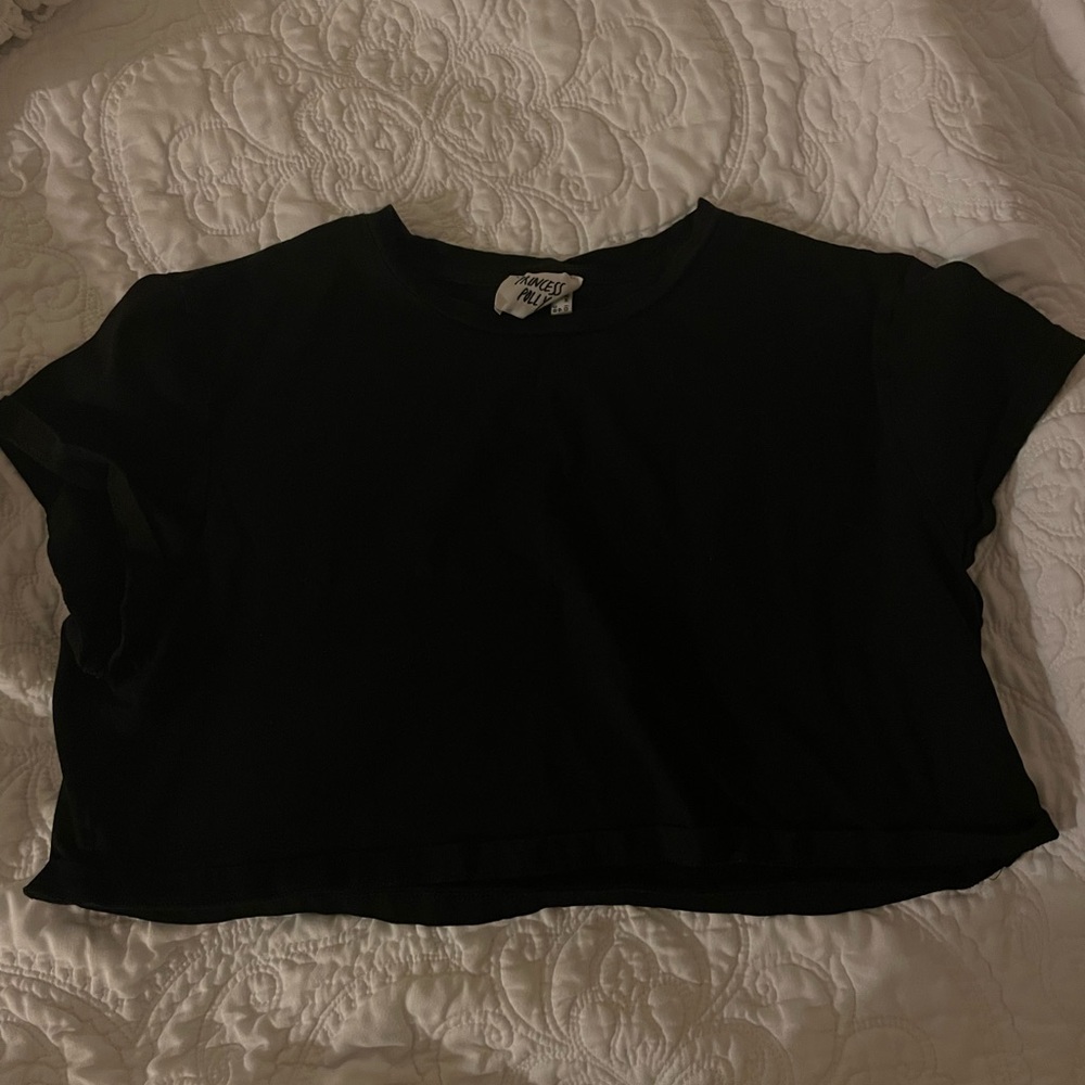 Princess Polly Cropped Black Tee